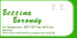 bettina borondy business card